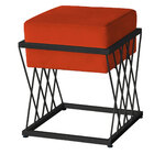 Puff Decorativo Tróia Base Preta Veludo Terracota - Montanari