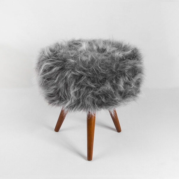 Puff Decorativo Turim Cinza Salaone Móveis