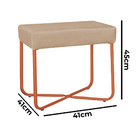 Puff Decorativo Unna Base Bronze Veludo Cappuccino  - Montana