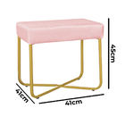 Puff Decorativo Unna Base Gold Veludo Rosê - Montanaris Decor