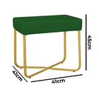 Puff Decorativo Unna Base Gold Veludo Verde - Montanaris Decor