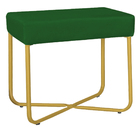 Puff Decorativo Unna Base Gold Veludo Verde - Montanaris Decor