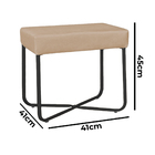 Puff Decorativo Unna Base Preto Veludo Bege  - Montanaris Dec