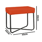 Puff Decorativo Unna Base Preto Veludo Terracota - Montanaris