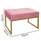 Puff Decorativos Para Sala E Quarto Paris Sued Rose Base Dour