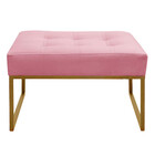 Puff Decorativos Para Sala E Quarto Paris Sued Rose Base Dour