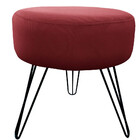 Puff Decorativos Sala Quarto Tunísia Veludo Bordo Base Preta