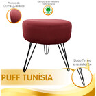 Puff Decorativos Sala Quarto Tunísia Veludo Bordo Base Preta
