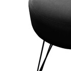 Puff Decorativos Sala Quarto Tunísia Veludo Preto Base Preta