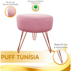 Puff Decorativos Sala Quarto Tunísia Veludo Rose Base Bronze