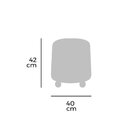 Puff Dengo Linho 40 Cm X 42 Cm Pés De Madeira Castanho/cinza