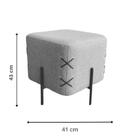 Puff Drone Com Linho Marrom E Pé Metal Preto