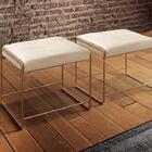 Puff Dubai Luxo Metálica Bronze