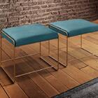 Puff Dubai Luxo Metálica Bronze