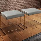 Puff Dubai Luxo Metálica Bronze