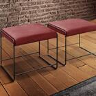 Puff Dubai Luxo Metálica Preta