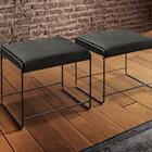 Puff Dubai Luxo Metálica Preta