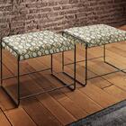 Puff Dubai Luxo Metálica Preta