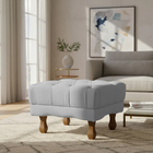 Puff Duque Bouclé Premium De Luxo Capitone Assento Elegante P