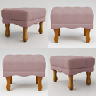 Puff Duque Bouclé Premium De Luxo Capitone Assento Elegante P