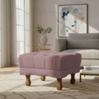 Puff Duque Bouclé Premium De Luxo Capitone Assento Elegante P