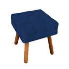 Puff Elisa Suede Azul Marinho Pées Palito Castanho D03 - D'ro