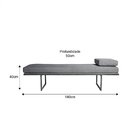 Puff Em Linho 140cm Galli  Cinza