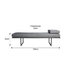 Puff Em Linho 180cm Galli  Cinza