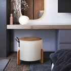 Puff Em Linho 41cm X 42cm Com Pés Miami Gelo