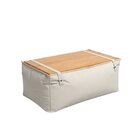 Puff Em Linho Com Tampo Trancoso Areia