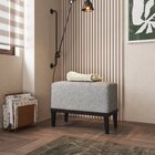 Puff Em Linho Pés Em Madeira Boreal Cabecasa Madeiraoriginals