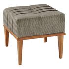 Puff Em Linho Quadrado Valentin Agarb Decor Linho Cinza