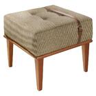 Puff Em Linho Quadrado Yarin Agarb Decor Linho Bege