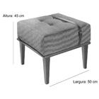 Puff Em Linho Quadrado Yarin Agarb Decor Linho Bege