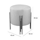 Puff Em Linho Redondo Wise Agarb Decor Linho Bege