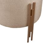 Puff Em Linho Redondo Wise Agarb Decor Linho Bege