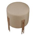 Puff Em Linho Redondo Wise Agarb Decor Linho Bege