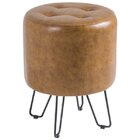 Puff Em Pu 55cm X 42cm Com Pés Light Caramelo