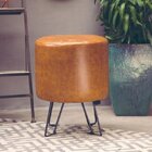 Puff Em Pu 55cm X 42cm Com Pés Light Caramelo