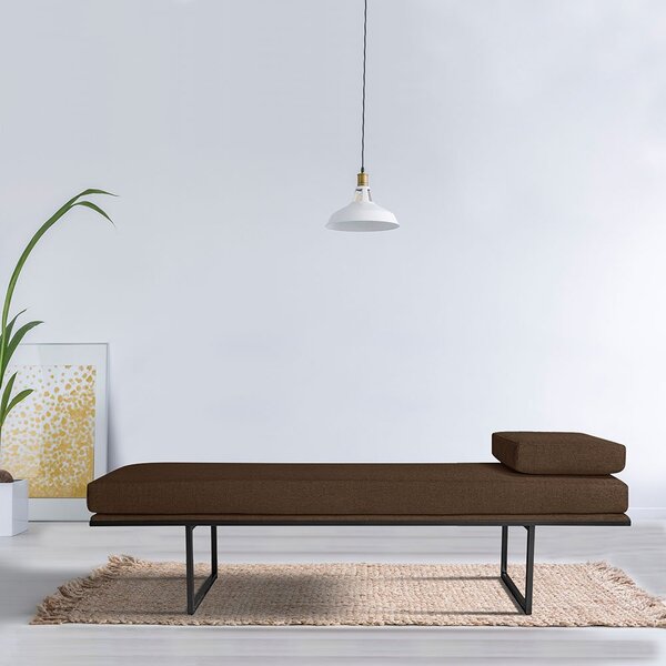 Puff Em Veludo 160cm Galli  Marrom/1055/grafite