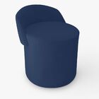 Puff Encosto Confortável Sala Estilo Moderno Redondo Suede Az