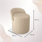 Puff Encosto Confortável Sala Estilo Moderno Redondo Suede Az