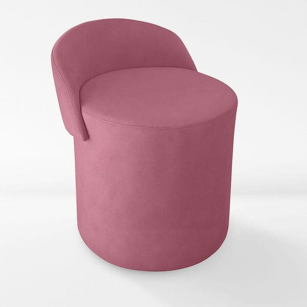 Puff Encosto Confortável Sala Estilo Moderno Redondo Suede Rose | Leroy ...