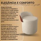 Puff Encosto Corino Linho Sala Orgânico Quarto Redondo Banco