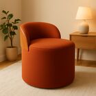 Puff Encosto Corino Redondo Suede Sala Penteadeira Quarto Ter