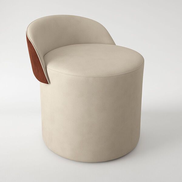 Puff Encosto Corino Suede Redondo Confortável Sala Moderno Be