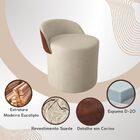 Puff Encosto Corino Suede Redondo Confortável Sala Moderno Ci