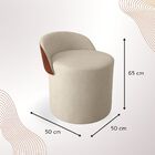 Puff Encosto Corino Suede Redondo Confortável Sala Moderno Ma