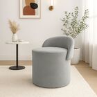 Puff Encosto Redondo Linho Confortável Sala Quarto Moderno Ci