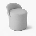 Puff Encosto Redondo Linho Confortável Sala Quarto Moderno Ci